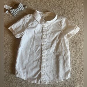 H&M Kids Classic White Button-Down Shirt with Bow Tie